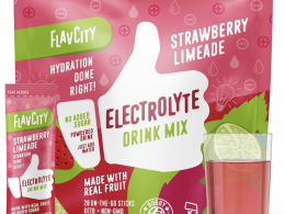FlavCity Strawberry Limeade Electrolytes Powder Packets - 28 Hydration Packets - No Added Sugar - Hydration Powder with Real Fruit & Unrefined Sea Salt - Keto & Gluten-Free (28 Stick Packs)